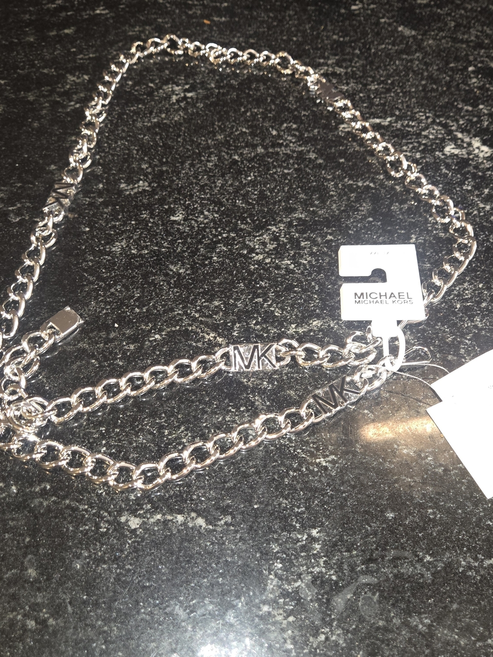 Michael Kors Silver MK Chain Belt
